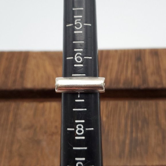 Size 6.75 925 Sterling Silver Unique Handmade Folded Design Ring - Picture 6 of 8